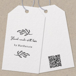 Hand Made With Love QR code Product Price Tag Geschenkanhänger