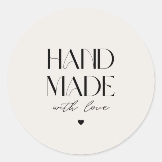 Hand Made With Love Simple Sticker – Small Busines (Vorderseite)