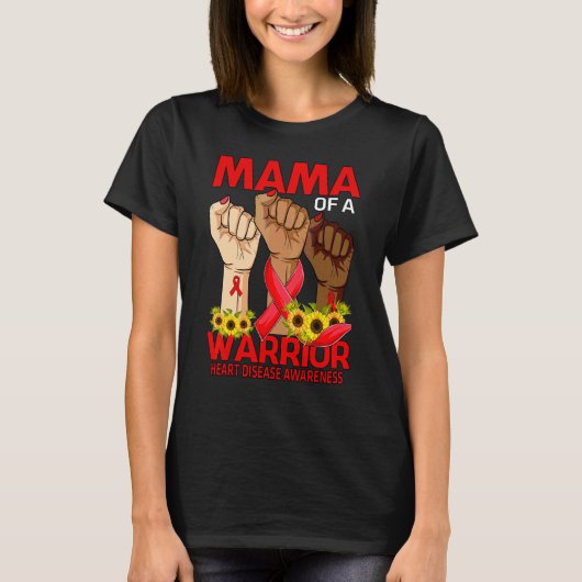 Hand Mama einer Warrior Herzerkrankung T-Shirt (Vorderseite)