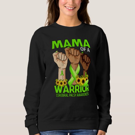 Hand Mama eines Kriegers zerebrale Palsy Awareness Sweatshirt (Vorderseite)