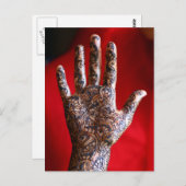 Hand Mehndi Henna Postkarte (Vorne/Hinten)