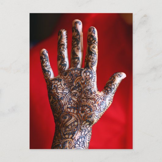 Hand Mehndi Henna Postkarte (Vorderseite)