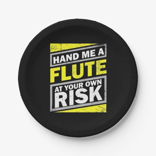 Hand mir eine Flute Pappteller (Vorderseite)