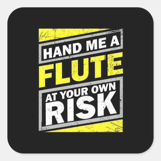 Hand mir eine Flute Quadratischer Aufkleber (Vorderseite)
