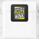 Hand mir eine Flute Quadratischer Aufkleber (Tasche)