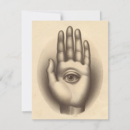 Hand mit Augenchirurgischer Antike Illustration Karte (Vorderseite)