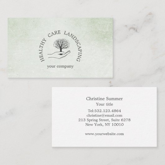 Hand mit Baum Visitenkarte (Vorne/Hinten)