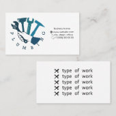 Hand mit der Visitenkarte des Installations-Werkze (Vorne/Hinten)