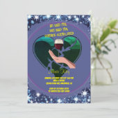 Hand mit Glas, Scheidung abgeschlossen - Scheidung Einladung (Stehend Vorderseite)