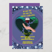 Hand mit Glas, Scheidung abgeschlossen - Scheidung Einladung (Vorne/Hinten)