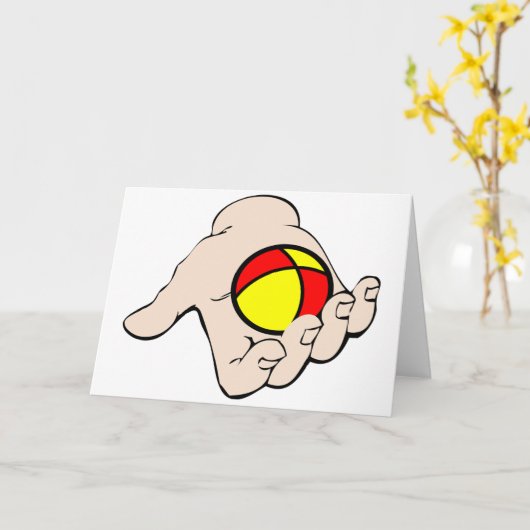 Hand mit Grußkarten Karte (Gelbe Blume)