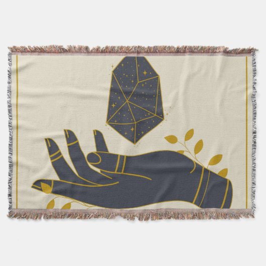 Hand mit Heilkristall Decke (Vorderseite)