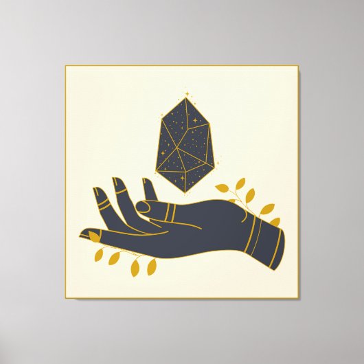 Hand mit Heilkristall Leinwanddruck (Vorderseite)
