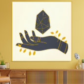 Hand mit Heilkristall Leinwanddruck (Insitu (Wohnzimmer))