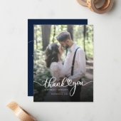 Hand mit Herz Hochzeit Foto Vielen Dank Mitteilungskarte (Vorderseite/Rückseite Beispiel)