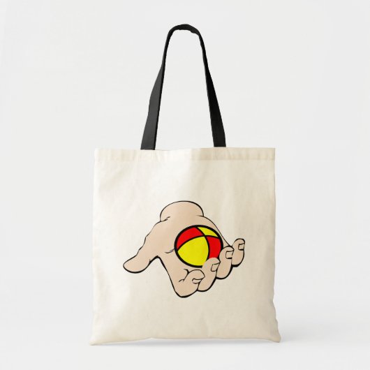 Hand mit Juggling Ball Tote Bag Tragetasche (Vorne)