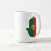 HAND mit portugiesischer Flagge Kaffeetasse (VorderseiteRechts)