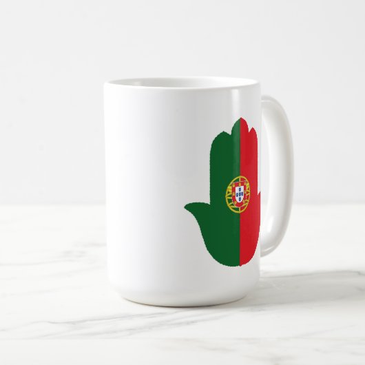 HAND mit portugiesischer Flagge Kaffeetasse (VorderseiteRechts)