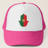 HAND mit portugiesischer Flagge Truckerkappe (Vorderseite)