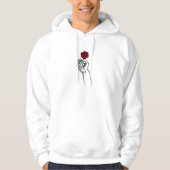 Hand mit Rose Minimal Art Herren Hoodie (Vorderseite)