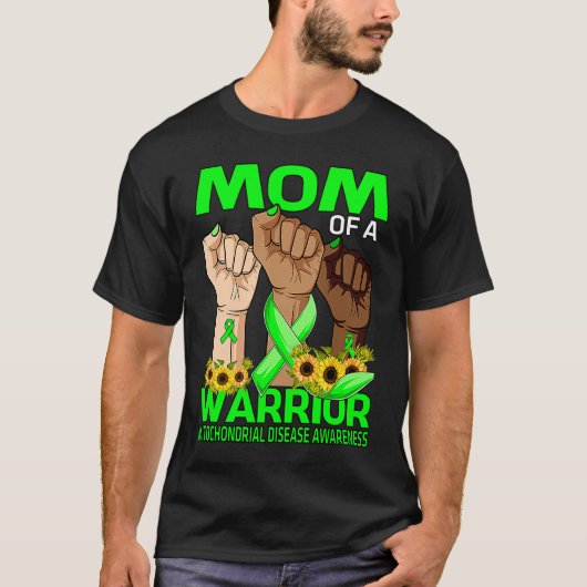 Hand Mom Of A Warrior Mitochondrial Disease Awaren T-Shirt (Vorderseite)