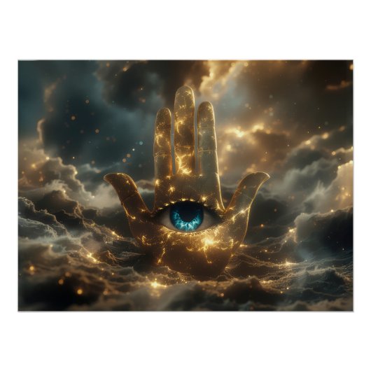 HAND OF FATIMA – HAND OF HAMSA – ZEN BUDDHISM POSTER (Vorderseite)