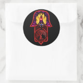 Hand of Hamsa feat: Tree of Life 3 Runder Aufkleber (Tasche)