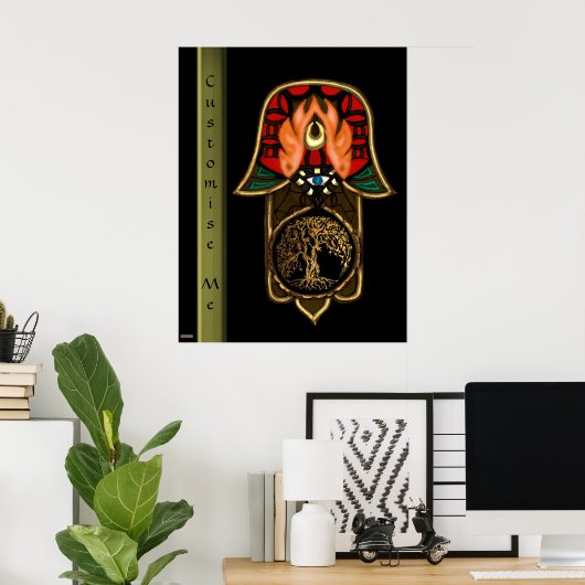 Hand of Hamsa feat: Tree of Life Poster (Heimbüro)