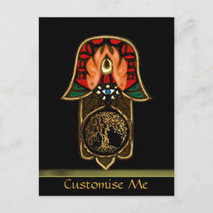 Hand of Hamsa feat: Tree of Life Postkarte