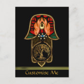 Hand of Hamsa feat: Tree of Life Postkarte (Vorderseite)