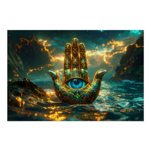 HAND OF HAMSA – HAND OF FATIMA – ZEN BUDDHISM POSTER (Vorderseite)