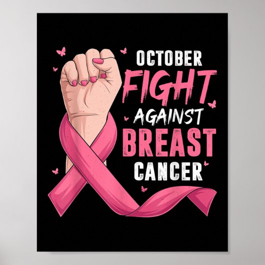 Hand Oktober Kampf gegen Brustkrebs Poster (Vorne)