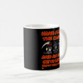 "HAND OVER THE CANDY" lustiger halloween Kaffeetasse (VorderseiteRechts)