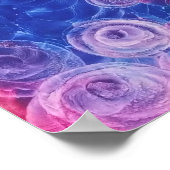 Hand Painted Abstract Art Pink and Blue Gouache Poster (Ecke)