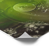 Hand Painted Abstract Art Yellow and Green Poster (Ecke)