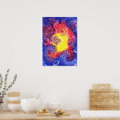 Hand Painted Abstract Cosmic Light Artwork Poster (Küche)