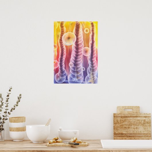 Hand Painted Abstract Fantasy Artwork Poster (Küche)