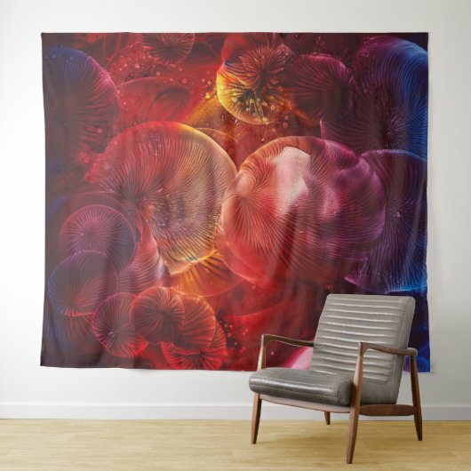 Hand Painted Abstract Fantasy Painting Wandteppich (Beispiel (Horizontal))