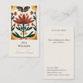 Hand Painted Abstract Floral Art Symmetrical Visitenkarte (Vorne/Hinten)