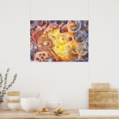 Hand Painted Abstract Flowers Gouache Fantasy Ar Poster (Küche)