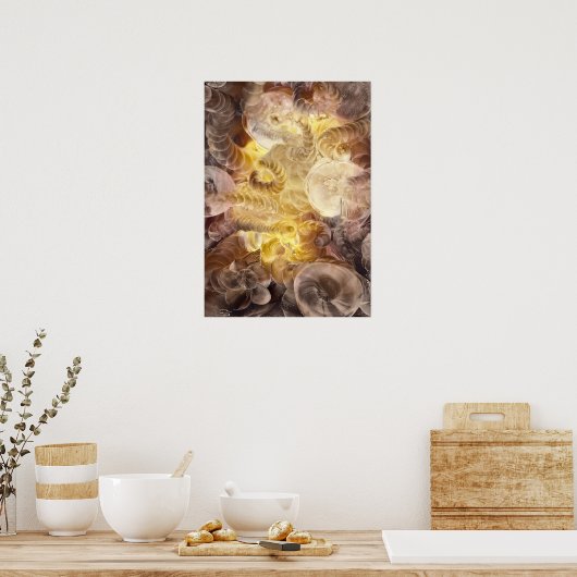 Hand Painted Abstract Glow in Earth Tones Poster (Küche)