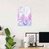 Hand Painted Abstract Light Pastel Gouache Art Poster (Heimbüro)