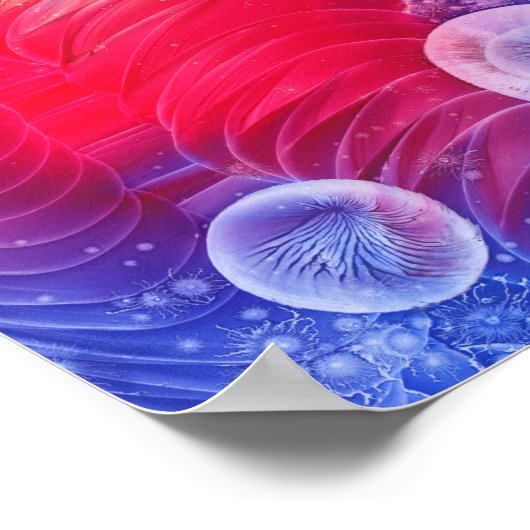 Hand Painted Abstract Sunshine Glow Artwork Poster (Ecke)