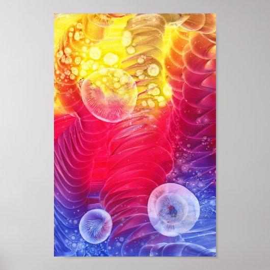 Hand Painted Abstract Sunshine Glow Artwork Poster (Vorne)