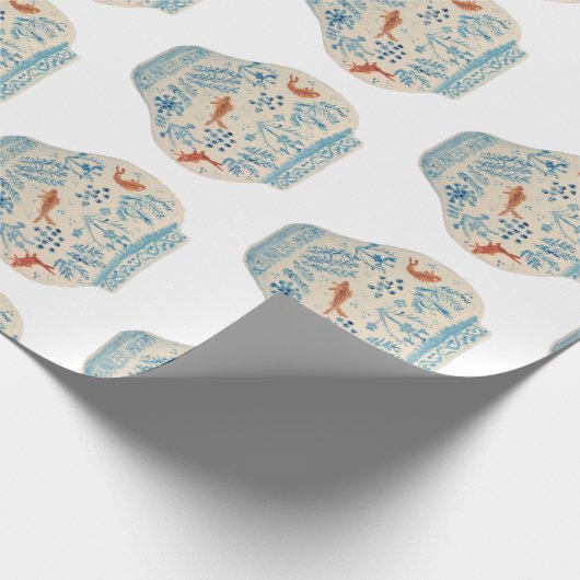 Hand Painted Blue and White Ginger Jar Geschenkpapier (Ecke)