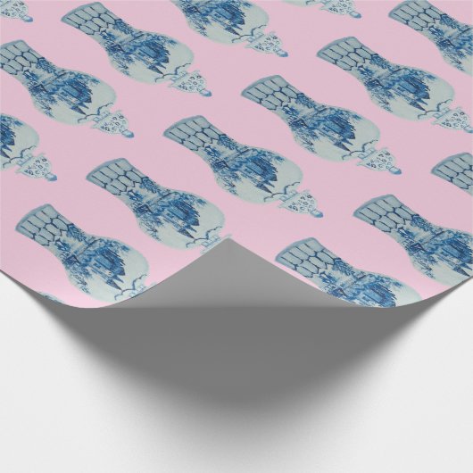 Hand Painted Blue and White Ginger Jar Geschenkpapier (Ecke)