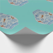 Hand Painted Blue and White Ginger Jar Geschenkpapier (Ecke)