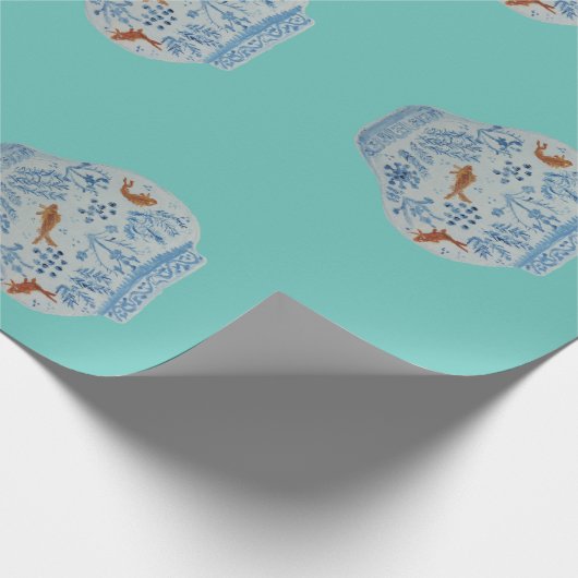 Hand Painted Blue and White Ginger Jar Geschenkpapier (Ecke)