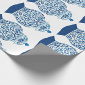 Hand Painted Blue and White Ginger Jar Geschenkpapier (Ecke)
