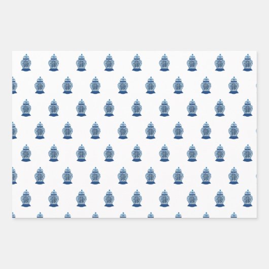 Hand Painted Blue and White Ginger Jar Geschenkpapier Set (Vorderseite 3)